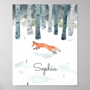 Poster Renard d'hiver personnalisé