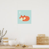 Poster Renard dormant bébé (Cuisine)