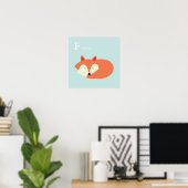 Poster Renard dormant bébé (Bureau à domicile)