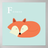 Poster Renard dormant bébé (Devant)