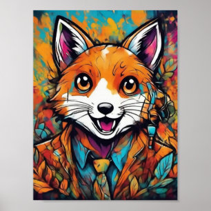 Poster Renard élégant – Art animalier fantaisiste