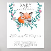 Poster Renard endormi - Jeu de couches de nuit (Devant)