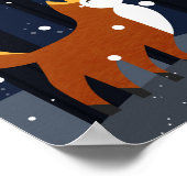 Poster Renard et guirlandes de lumières étoilées dans la  (Coin)