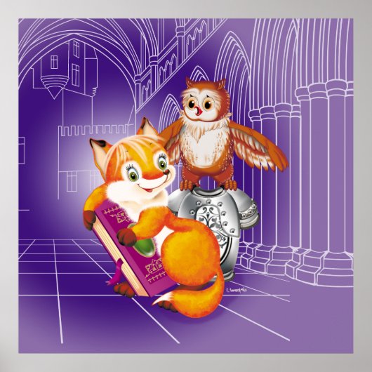 Poster renard et hibou (Devant)