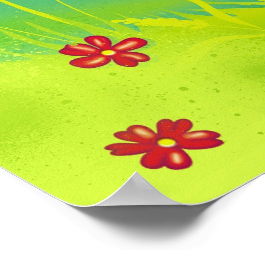 Poster renard et papillon (Coin)