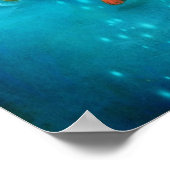 Poster Renard et poulet amicaux mangeant des beignes (Coin)