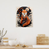 Poster Renard éthéré dans la nuit Lune (Cuisine)