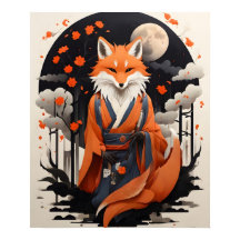 Renard éthéré dans la nuit Lune