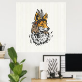 Poster Renard indien (Bureau à domicile)