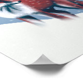 Poster Renard Mélange Dans La Neige D'Hiver Illustration (Coin)