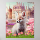 Poster Renard mignon dans un jardin de château de conte d (Devant)