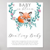 Poster Renard mignon en fleurs - N'appelez pas bébé Affic (Devant)