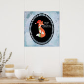 Poster Renard orange en chapeau rouge Noël Joyeux Noël (Cuisine)