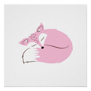 Poster Renard rose