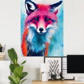 Poster Renard rouge (Bureau à domicile)