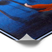 Poster Renard rouge avec des arbres dans la nuit. (Coin)