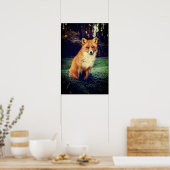 Poster Renard rouge dans une forêt (Cuisine)