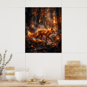 Poster Renard Rouge Feu Forêt Braise (Cuisine)