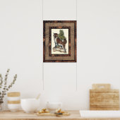 Poster Renard rustique sur un tronc d'arbre (Cuisine)