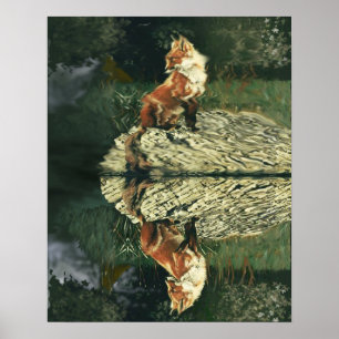 Poster - Renard sur la rivière