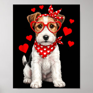Poster Renard Terrier Saint-Valentin Poil dur Chien Amant