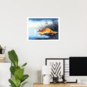 Poster Renard Ukiyoe [Koson] par l'Eau Lune (S) (Bureau à domicile)