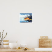 Poster Renard Ukiyoe [Koson] par l'Eau Lune (XS) (Cuisine)