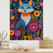 Poster Renard Vibrant Point Art Au Milieu De Flore Luxuri (Cuisine)