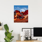 Poster Renarde Vampire Fougueuse Motarde Babe (Bureau à domicile)