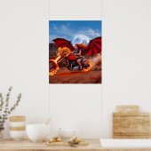 Poster Renarde Vampire Fougueuse Motarde Babe (Cuisine)