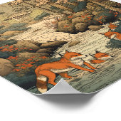 Poster Renards dans le paysage japonais (Coin)