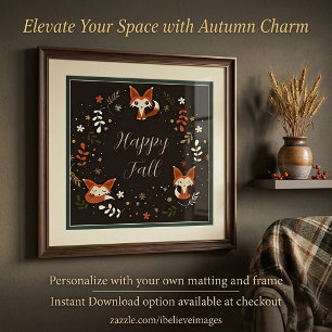 Poster Renards d'automne avec texte personnalisable