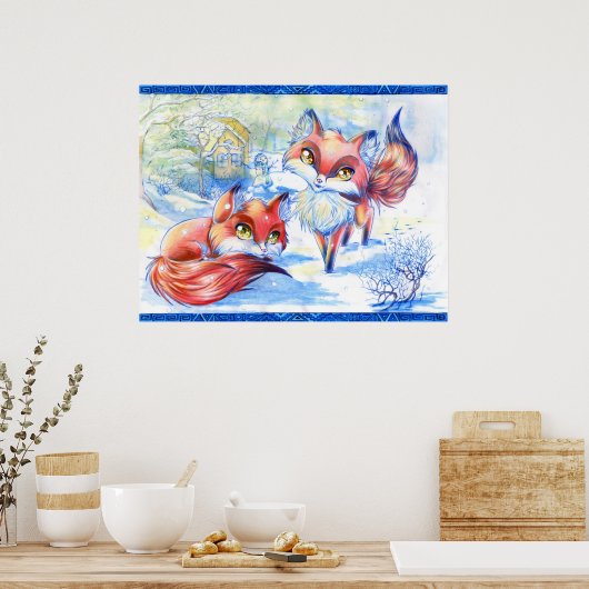 Poster Renards d'hiver (Cuisine)