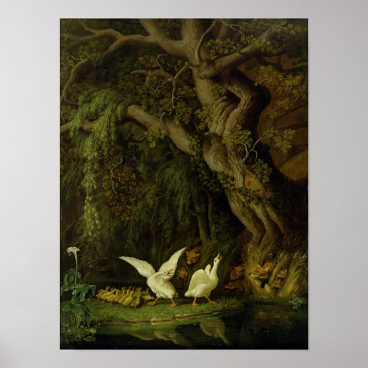 Poster Renards et oies (Devant)