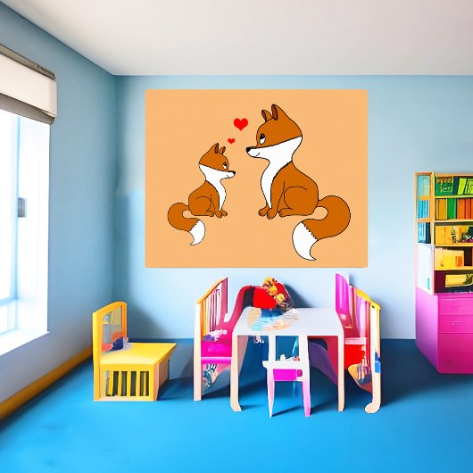 Poster Renards mignons