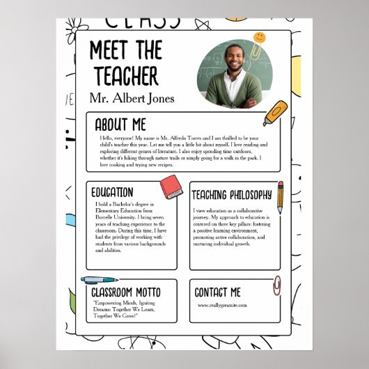 Poster Rencontre avec l'enseignant Flyer moderne de rentr (Devant)