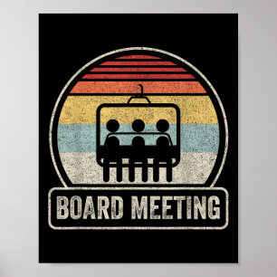Poster Rencontre de snowboard rétro vintage Vacances de s