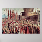 Poster Rencontre Des Pèlerins Avec Le Pape Par Carpaccio (Devant)