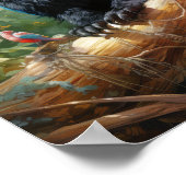 Poster Rencontre sauvage : Ours et oiseaux dans la nature (Coin)