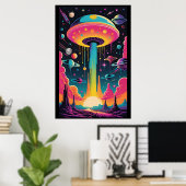 Poster Rencontre UFO sur la planète 9 (Bureau à domicile)