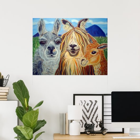 POSTER RENCONTRER LES LAMAS : LAMA, ALPACA, VICUNA ! ! ! (Bureau à domicile)