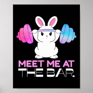 Poster Rencontrez-Moi Au Bar Barbell Bunny Funny Exercise