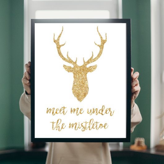 Poster Rencontrez-moi sous le mistletoe - Gold Christmas 
