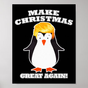 Poster Rendez Noël à nouveau grand Cute Penguin Vacances