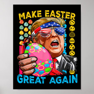 Poster Rendre à Pâques sa grandeur Trump Bunny Drapeau