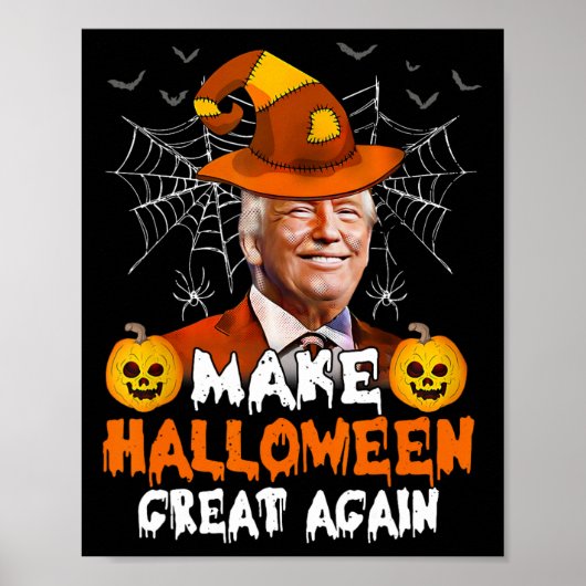 Poster Rendre Halloween super encore drôle Trump Jack O L (Devant)