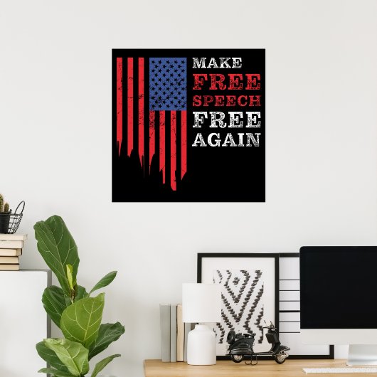 Poster Rendre la liberté d'expression libre à nouveau : C (Bureau à domicile)