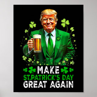 Poster Rendre la Saint Patrick grande à nouveau Usa Flag