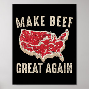 Poster Rendre le boeuf grand à nouveau drôle Barbecue Amé