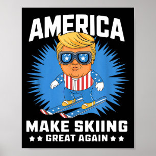 Poster Rendre le ski génial à nouveau - ski drôle de Dona